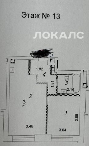 Сдам 1к квартиру на улица Василия Ланового, 5, метро Мичуринский проспект, г. Москва