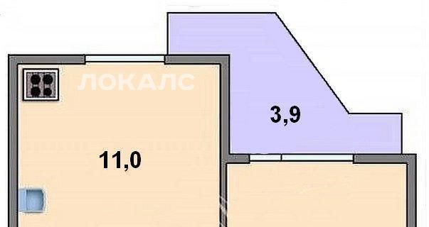 Аренда 1-к квартиры на Белореченская улица, 28К1, метро Марьино, г. Москва