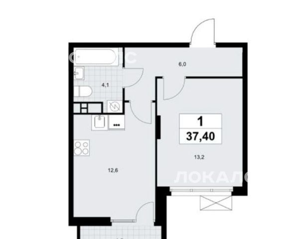 Аренда 1к квартиры на проспект Куприна, 7к2, метро Улица Горчакова, г. Москва