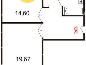 2-комнатная квартира: Москва, Новомарьинская улица, 4 (62 м²)