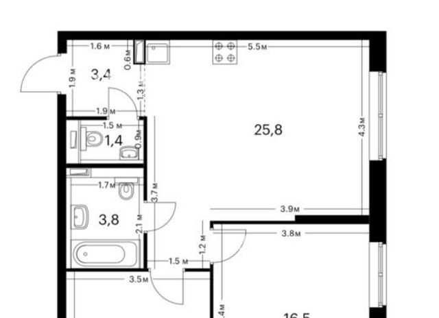 Сдаю 3х-комнатную квартиру на Барклая улица, 6Ак1, метро Фили, г. Москва