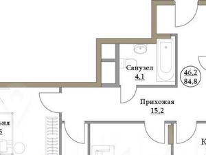 3-к кв. Москва Краснобогатырская ул., 40к1 (90.0 м²)