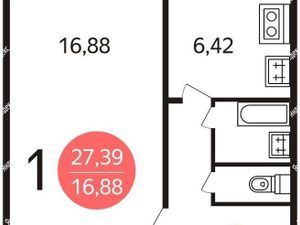 1-комнатная квартира: Москва, улица Зорге, 32 (30 м²)