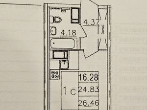 Студия Санкт-Петербург Будапештская ул., 102 (24.7 м²)