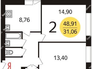 2-комнатная квартира: Москва, улица Ибрагимова, 16 (52 м²)