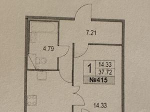 1-к кв. Санкт-Петербург пер. Ипподромный, 1к1 (37.3 м²)