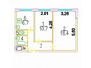 2-комнатная квартира: Москва, Россошанская улица, 3к2 (45 м²)
