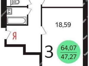 3-комнатная квартира: Москва, Землянский переулок, 3 (64 м²)