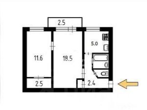 2-к кв. Санкт-Петербург просп. Ветеранов, 152К3 (43.8 м²)