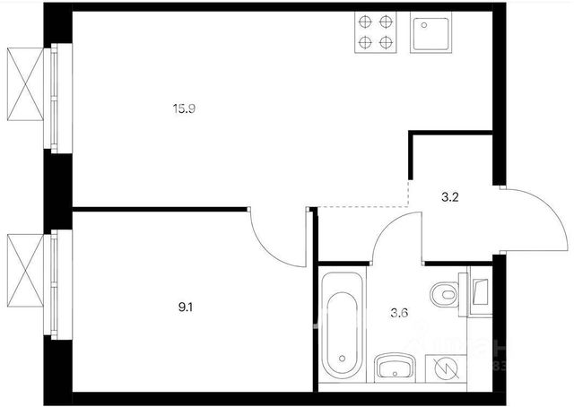 Аренда 2к квартиры на 3.4, метро Строгино, г. Москва