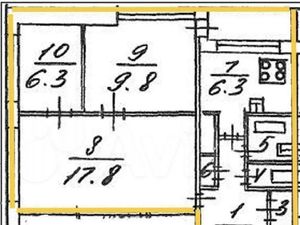 3-к кв. Санкт-Петербург ул. Ушинского, 15К2 (51.0 м²)