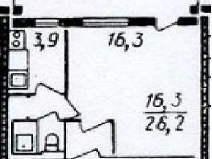 1-комнатная квартира: Санкт-Петербург, Счастливая улица, 15 (26.9 м²)