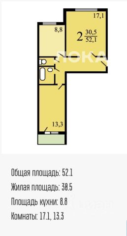 Снять двухкомнатную квартиру на Кунцевская улица, 8К2, метро Молодёжная, г. Москва