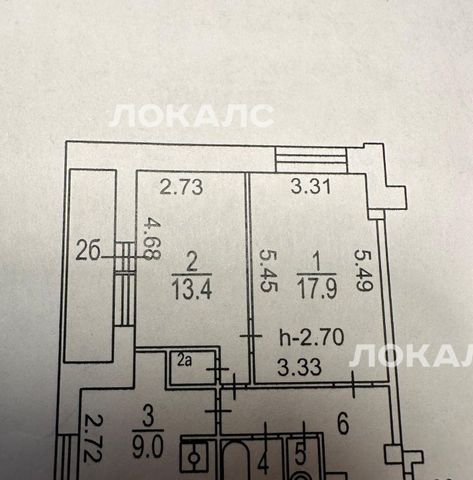 Снять двухкомнатную квартиру на улица Паршина, 19, метро Щукинская, г. Москва