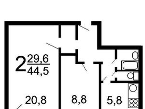 2-к кв. Москва Ельнинская ул., 19 (43.0 м²)