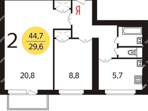 2-комнатная квартира: Москва, Чонгарский бульвар, 23 (45 м²)