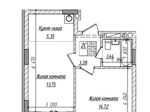 2-к кв. Новосибирская область, Новосибирск Фабричная ул., 65 (40.5 м²)