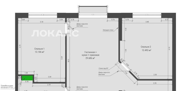 Сдается 3к квартира на Волоколамское шоссе, 71/13к1, метро Тушинская, г. Москва
