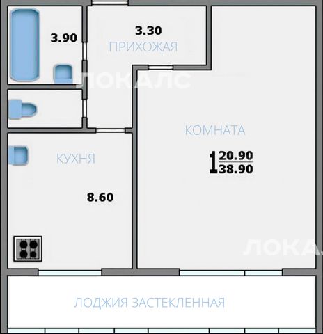 Сдается 1-комнатная квартира на г Москва, Пятницкое шоссе, д 9 к 1, метро Волоколамская, г. Москва