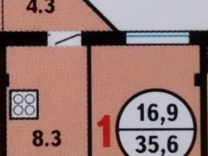 1-к кв. Новосибирская область, Новосибирск ул. В. Высоцкого, 51 (36.3 м²)