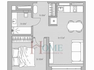 1-к кв. Новосибирская область, Новосибирск Большевистская ул., 88 (38.0 м²)
