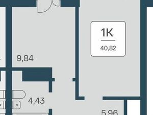1-комнатная квартира: Новосибирск, Ипподромская улица, 12 (40.82 м²)