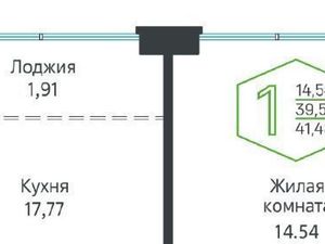 1-к кв. Краснодарский край, Краснодар Обрывная ул., 132/1 (41.48 м²)
