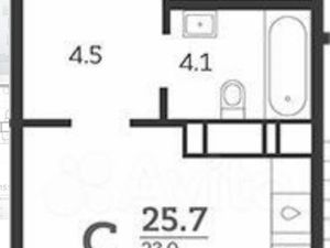 Студия Краснодарский край, Краснодар Колхозная ул., 5/2к4 (25.7 м²)