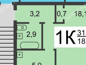 1-к кв. Нижегородская область, Нижний Новгород ул. Терешковой, 3 (31.6 м²)