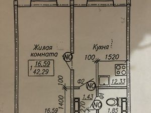 1-к кв. Новосибирская область, Новосибирск ул. В. Высоцкого, 41/5 (42.29 м²)