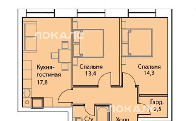 Сдаю 2-комнатную квартиру на Шелепихинская набережная, 34к1зд5, г. Москва