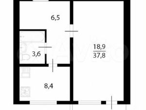 1-комнатная квартира: Москва, Осенний бульвар, 15 (37.5 м²)