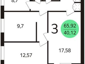 3-комнатная квартира: Москва, улица Малыгина, 18к2 (70 м²)