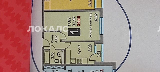 Аренда 1-к квартиры на г Москва, р-н Коммунарка, ул Василия Ощепкова, д 4, метро Коммунарка, г. Москва