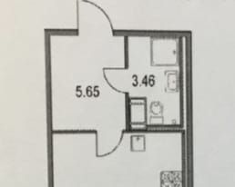 Студия Санкт-Петербург Богатырский просп., 2А (31.3 м²)