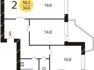 2-комнатная квартира: Москва, проезд Черепановых, 36 (60 м²)