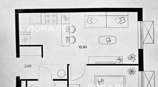 Сдается 1-комнатная квартира на улица Трехполье, 6к1, метро Прокшино, г. Москва