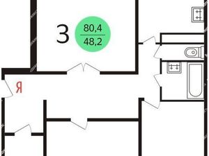 3-комнатная квартира: Москва, Жулебинский бульвар, 28к1 (81 м²)