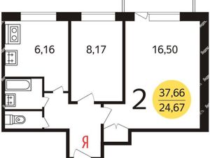 2-комнатная квартира: Москва, бульвар Маршала Рокоссовского, 33/12 (40 м²)