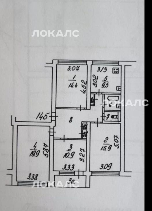 Снять 4к квартиру на улица Косыгина, 13, метро Площадь Гагарина, г. Москва