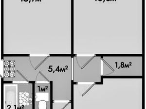 3-к кв. Санкт-Петербург 2-й Рабфаковский пер., 5К4 (60.7 м²)